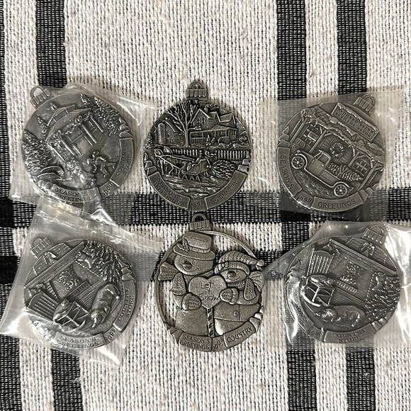Vintage Country Store Pewter Ornaments - Picture 1 of 5